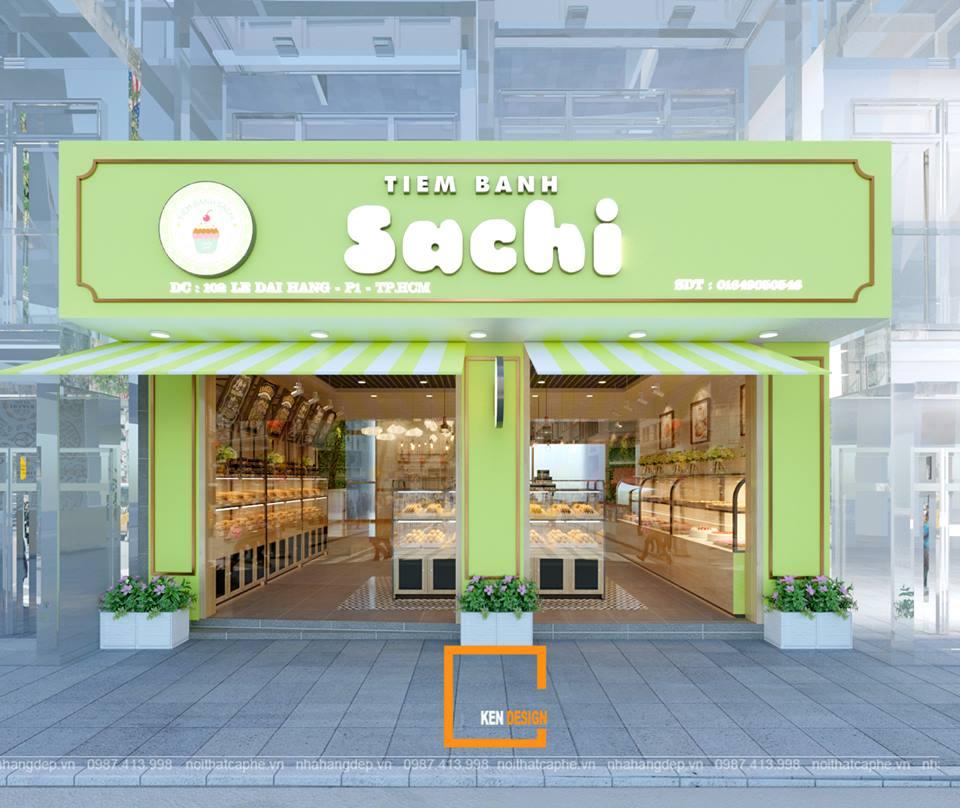 Mẫu thiết kế tiệm bánh Sachi dễ thương