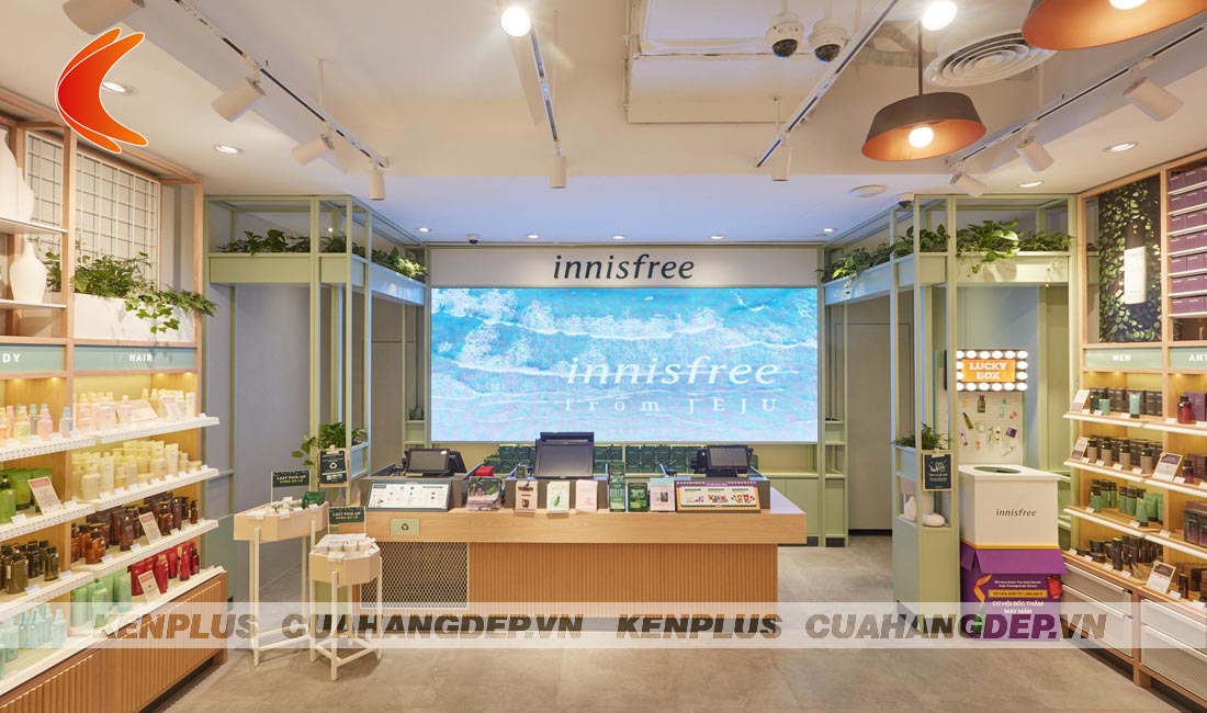 Mẫu thiết kế cửa hàng mỹ phẩm INNISFREE