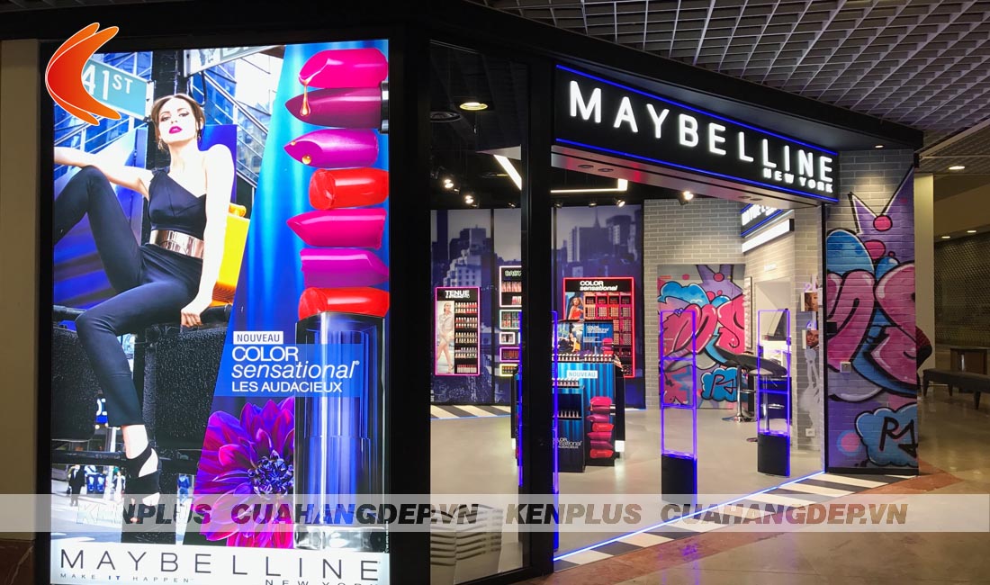 Mẫu thiết kế cửa hàng mỹ phẩm Maybelline