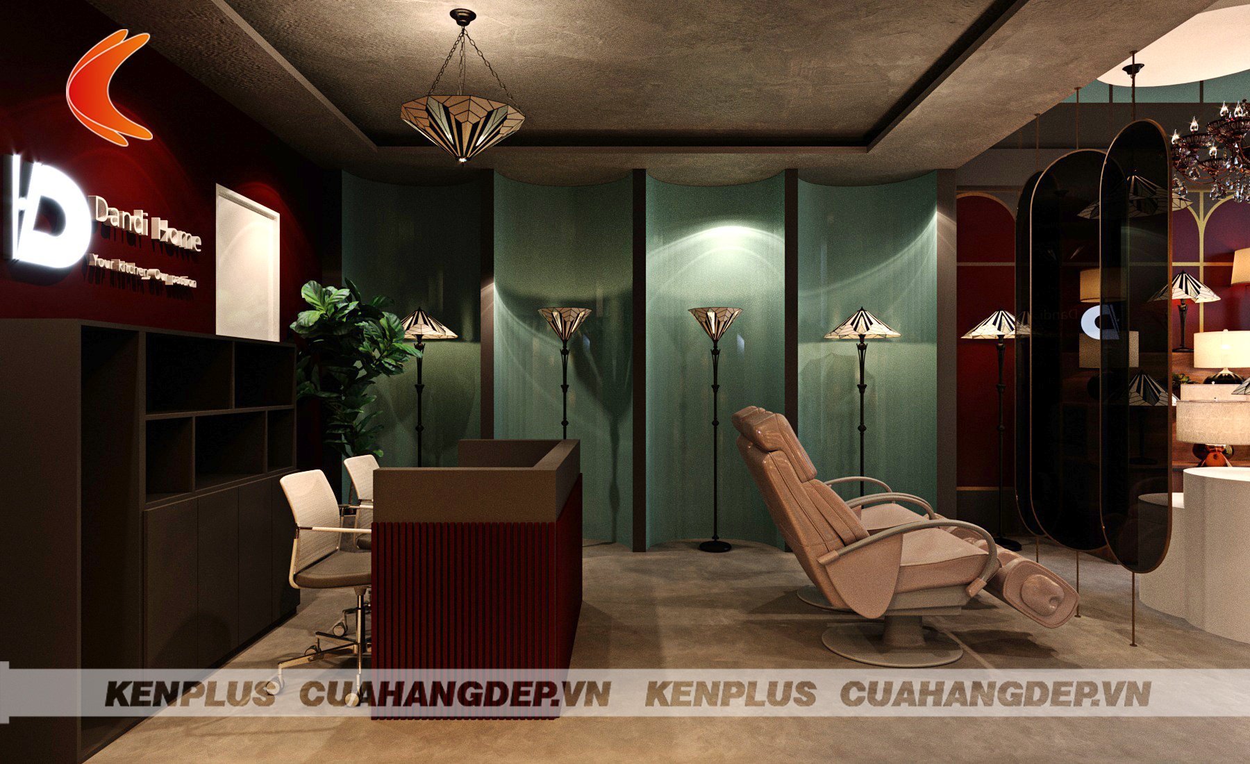 Thiết kế showroom đèn Dandi Home hiện đại đầy cuốn hút