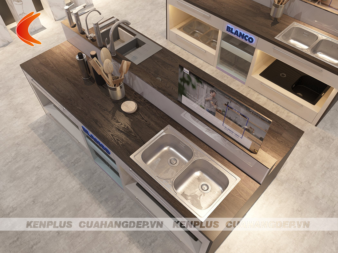 thiết kế mặt bằng công năng showroom thiết bị bếp
