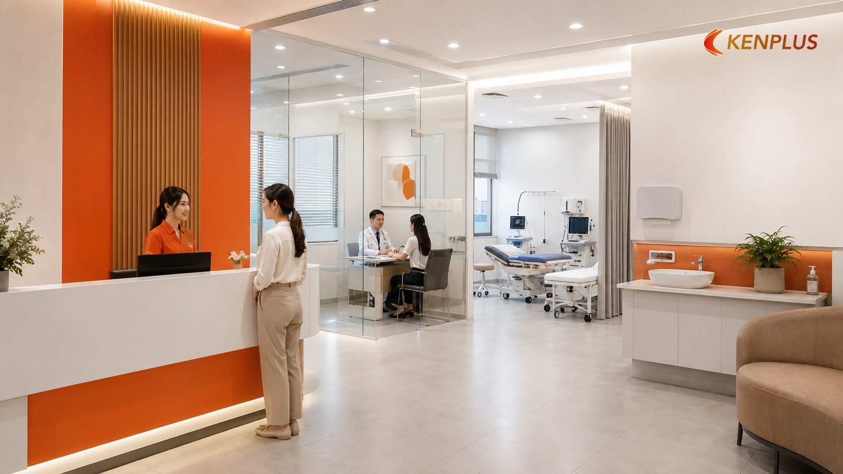 Thiết kế phòng khám khác biệt cửa hàng bán lẻ nhờ công năng y tế, riêng tư và tiêu chuẩn chuyên môn
