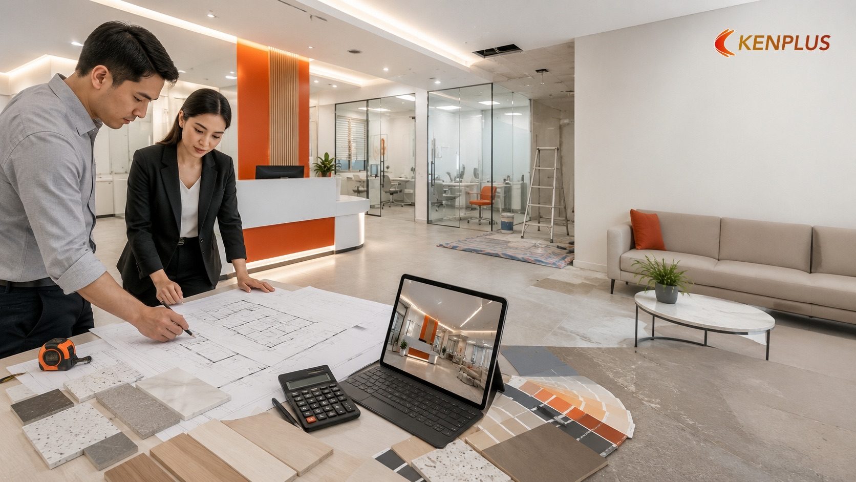Các yếu tố ảnh hưởng chi phí thiết kế và thi công phòng khám gồm diện tích, vật liệu và chuyên khoa