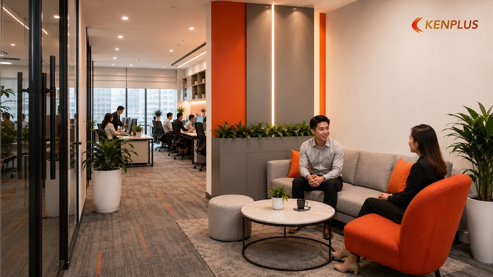Vị trí đặt khu tiếp khách trong tổng thể văn phòng — Văn phòng làm việc kết hợp không gian tiếp khách: xu hướng thiết…