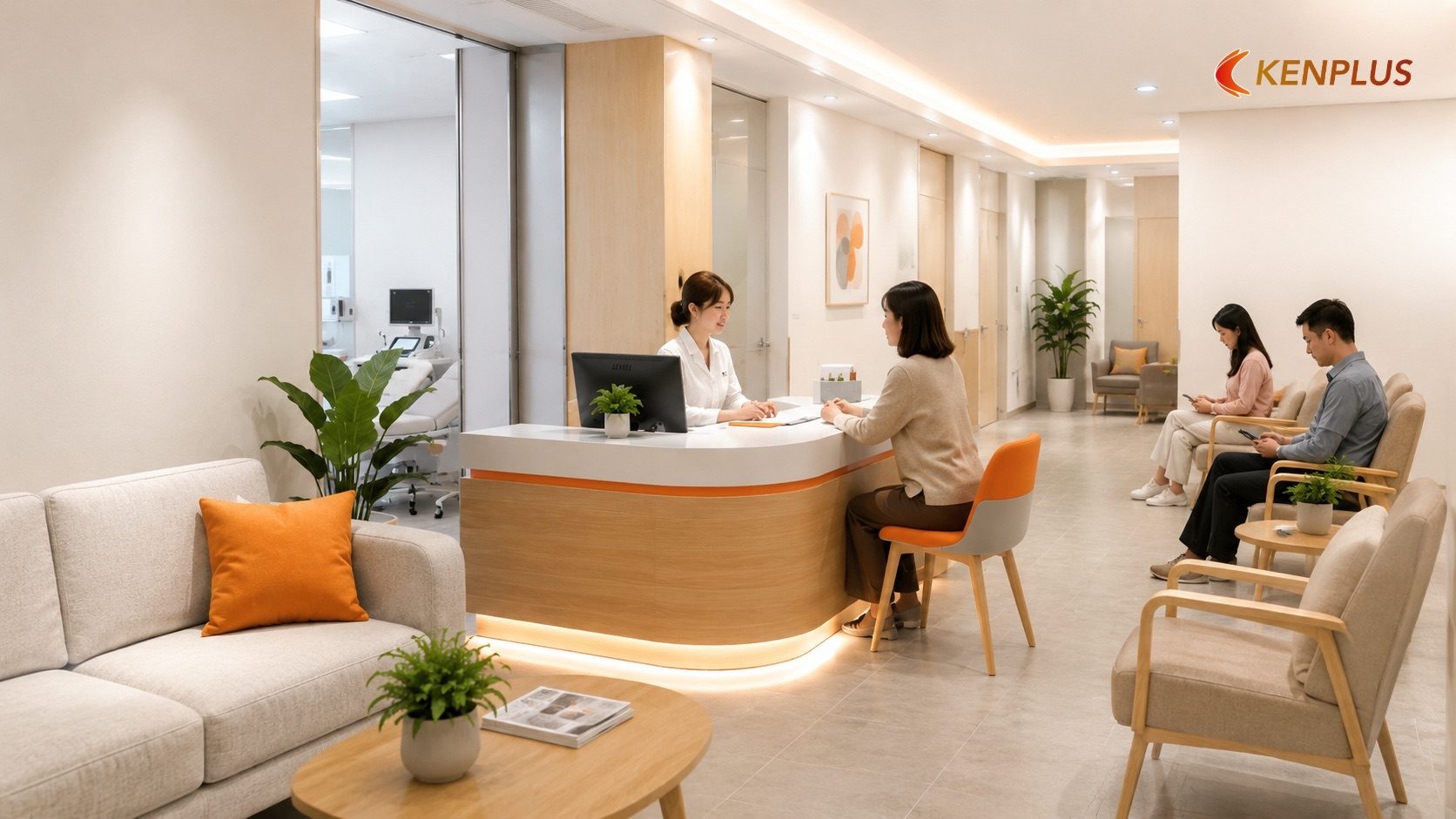 Khu vực tiếp đón và chờ khám — nơi định hình ấn tượng đầu tiên — Phòng khám tư nhân quy mô nhỏ: thiết kế sao cho vừa…