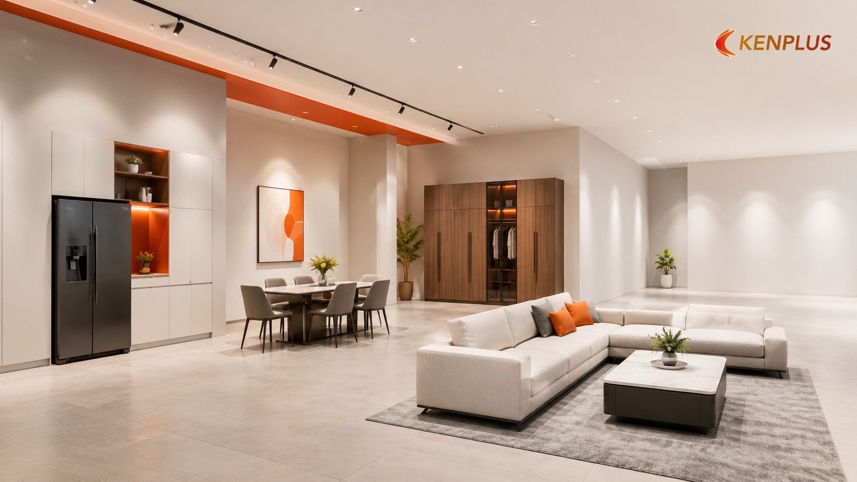 Khoảng trống — yếu tố bị đánh giá thấp nhất — Showroom nội thất đồ gia dụng: làm sao trưng bày sản phẩm lớn mà không…
