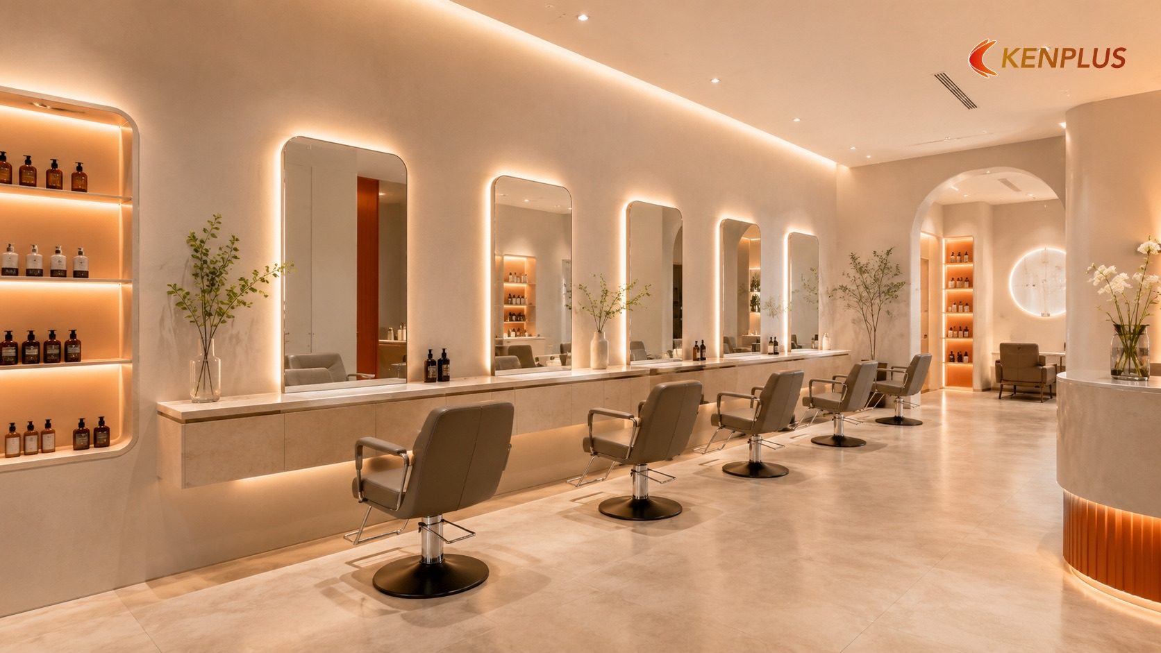 Ánh sáng — yếu tố quyết định tâm trạng đầu tiên — Thiết kế spa salon tóc: tạo cảm giác thư giãn ngay từ khi bước vào cửa