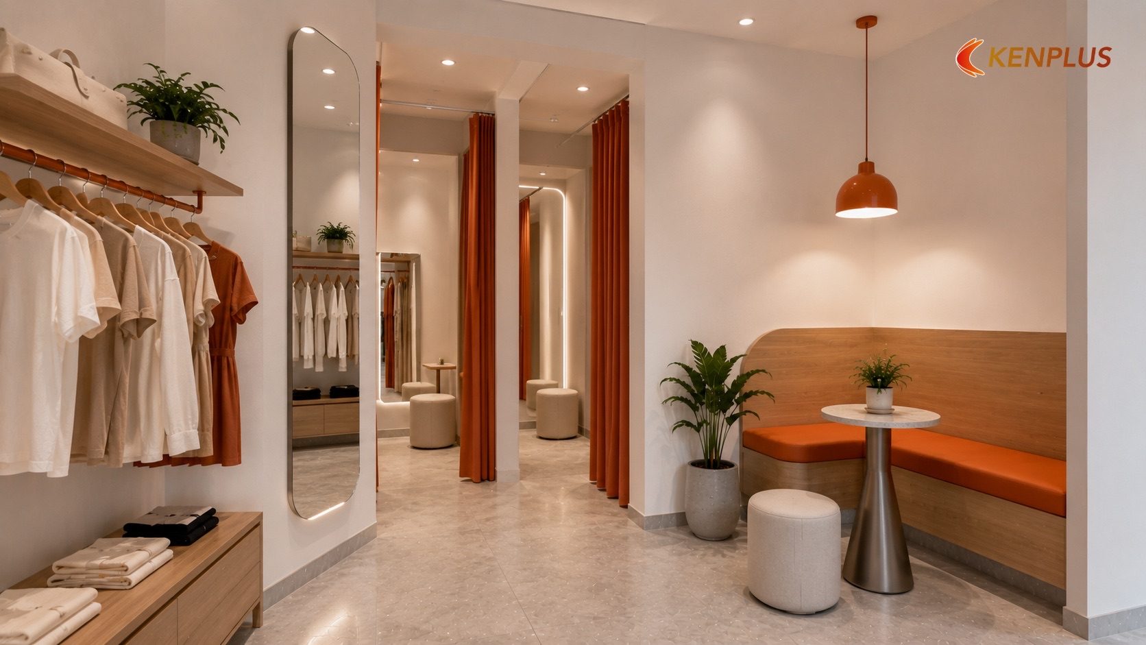 Tối ưu khu vực thử đồ, khu vực chờ (nếu có) — Cửa hàng nhỏ dưới 30m2 nên thiết kế theo phong cách nào để tối ưu diện…