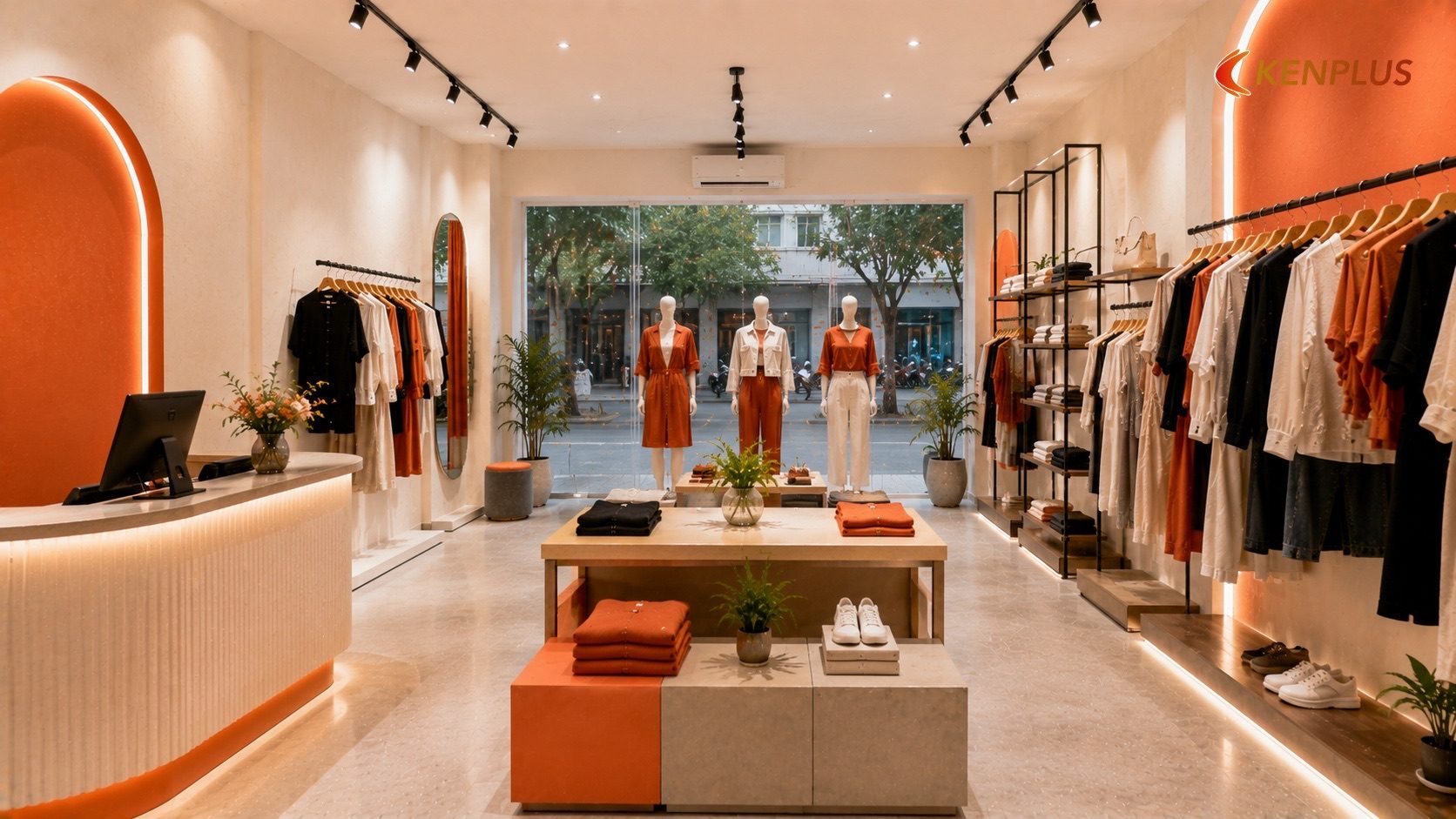 Ví dụ minh hoạ: bài toán chi phí cho một shop 55m² tại thành phố Ninh Bình — Thiết kế shop thời trang tại Ninh Bình:…