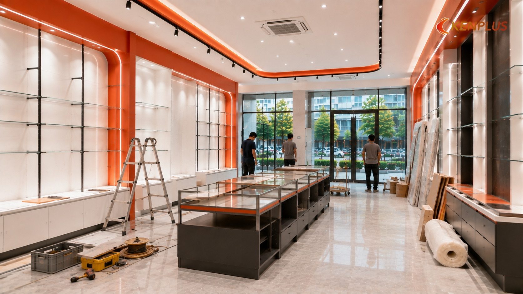 Timeline tổng thể và 3 phương án tiến độ thi công — Quy trình thi công showroom tại Ninh Bình: từ mặt bằng thô đến…