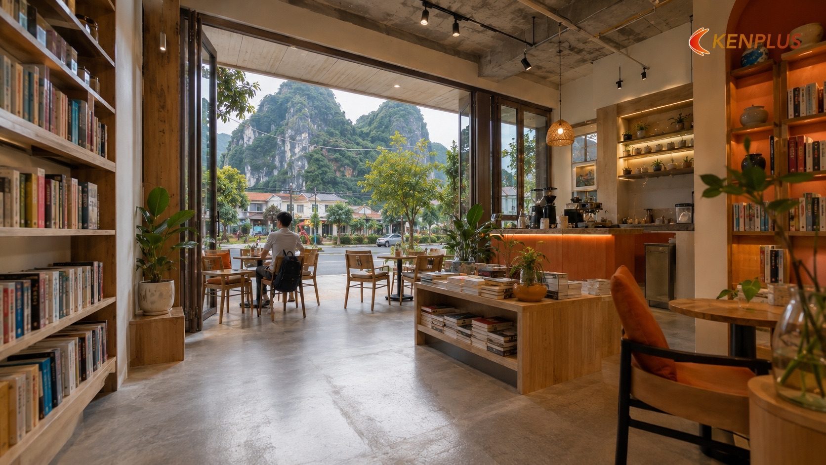 Ứng dụng cho các thị trấn tại Ninh Bình đón khách du lịch — Thiết kế góc cà phê sách kết hợp tại Ninh Bình: mô hình 2…