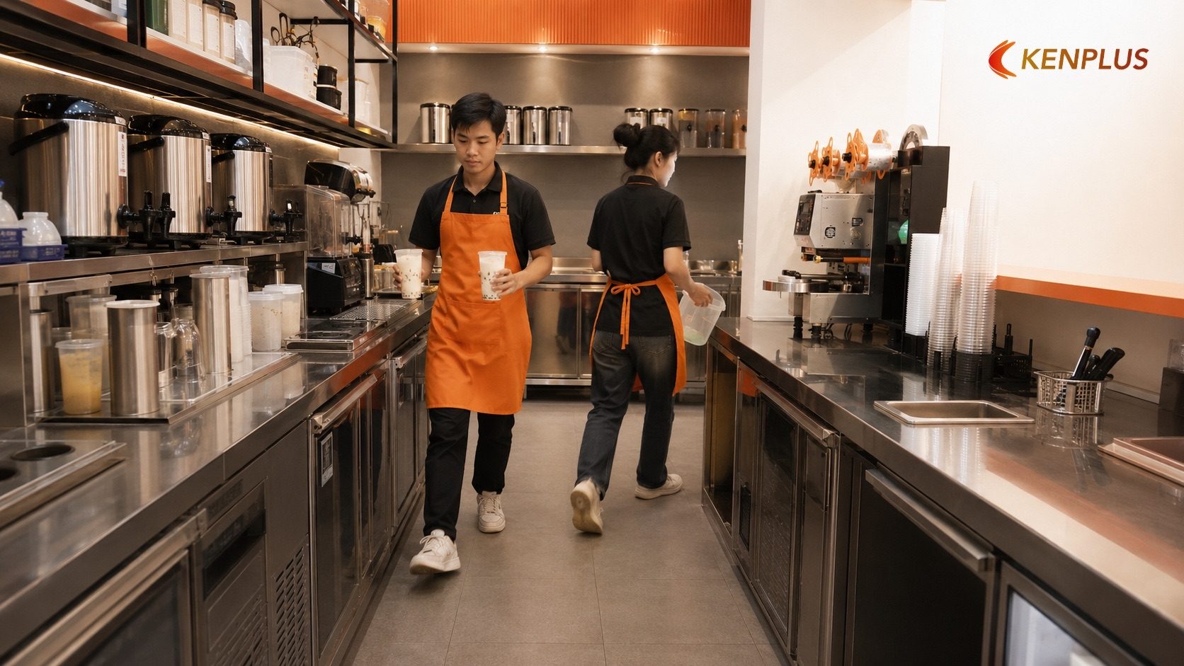 Luồng di chuyển của nhân viên: yếu tố quyết định tốc độ phục vụ giờ cao điểm — Thiết kế quầy pha chế trà sữa tối ưu…