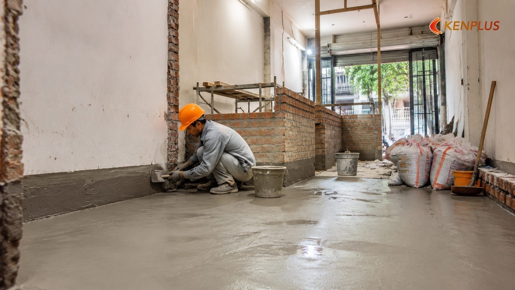 Bước 2: Thi công phần thô — phá dỡ, xây dựng, chống thấm Bước 2: Thi công phần thô — phá dỡ, xây dựng, chống thấm — Quy trình thi công quán trà sữa tại Ninh Bình: từ mặt bằng…