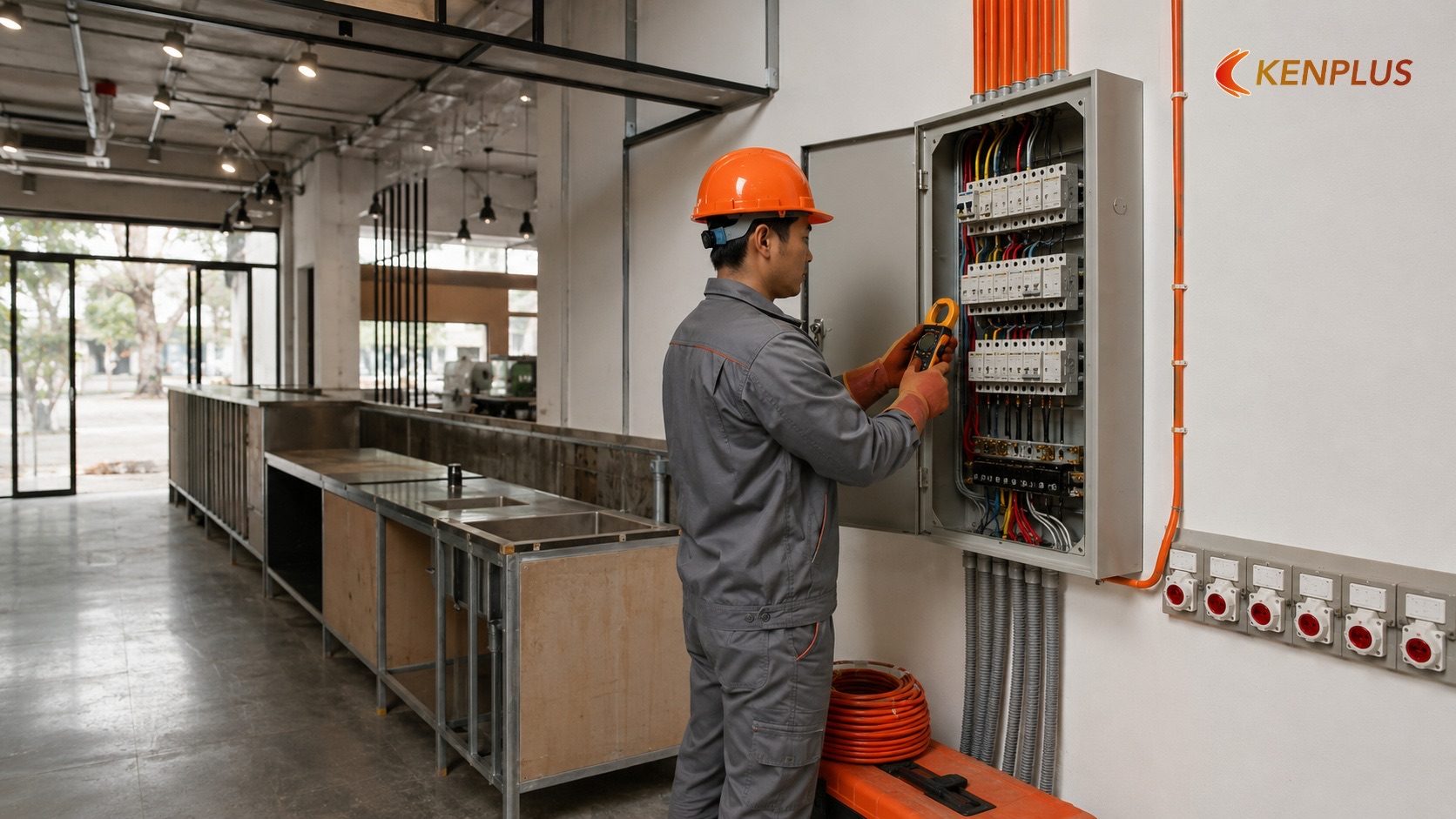 Bước 4: Thi công hệ thống điện Bước 4: Thi công hệ thống điện — Quy trình thi công quán trà sữa tại Ninh Bình: từ mặt bằng đến khai trương