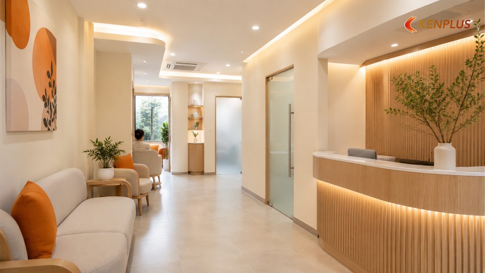 Nguyên tắc màu sắc: tránh trắng toát lạnh lẽo, tìm về tông ấm và tự nhiên Nguyên tắc màu sắc: tránh trắng toát lạnh lẽo, tìm về tông ấm và tự nhiên — Ánh sáng và màu sắc phòng khám: giảm cảm…