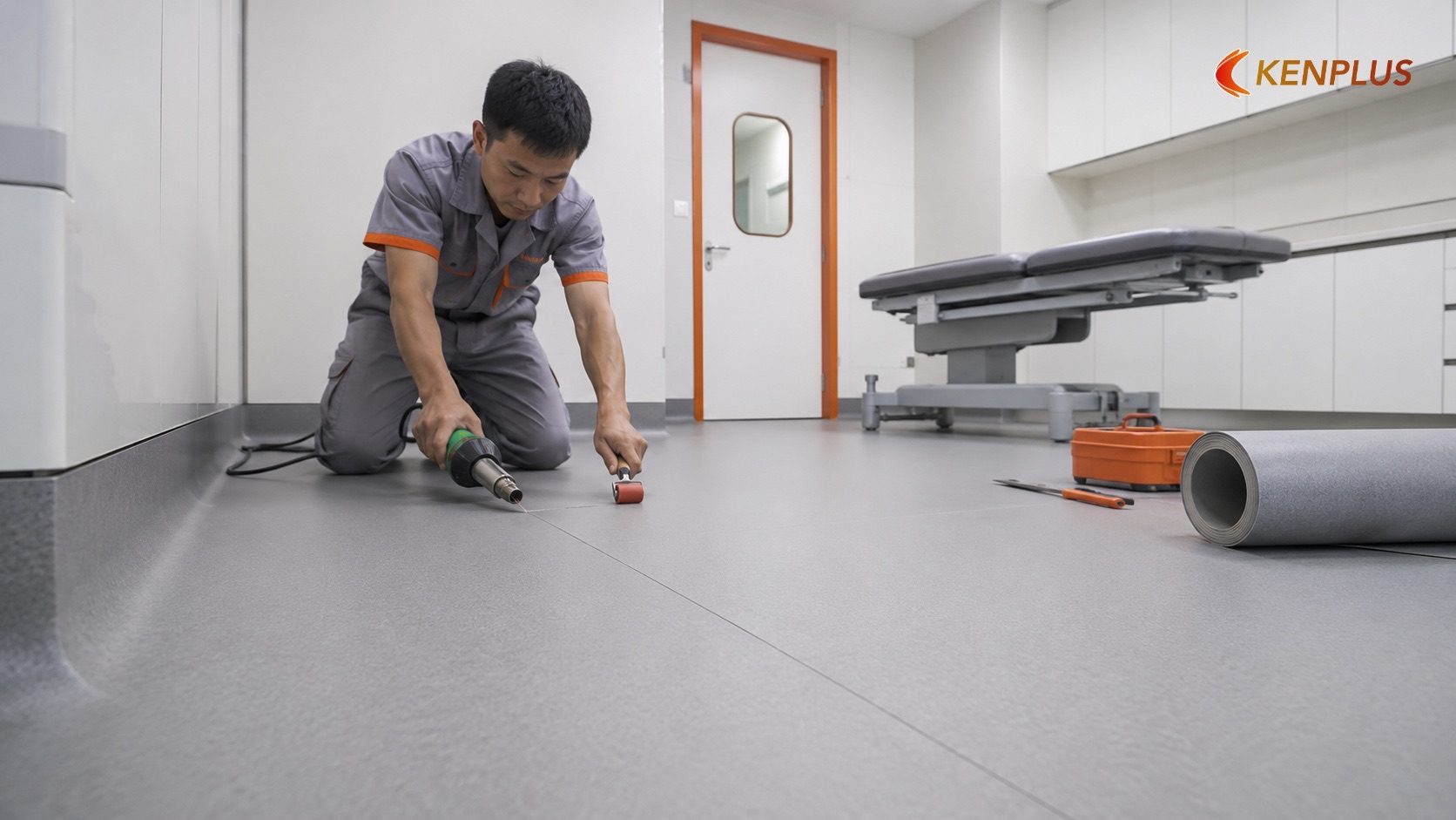Sàn vinyl y tế — lựa chọn tiêu chuẩn cho khu vực vô trùng — Vật liệu thi công phòng khám: dễ khử khuẩn, bền với hoá chất