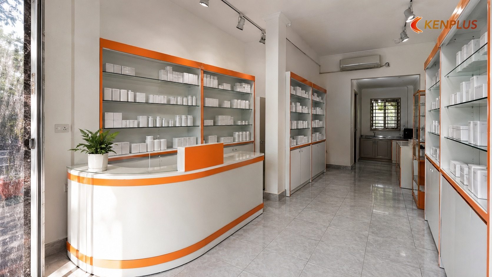 Cách 1 — Tận dụng tối đa mặt bằng có sẵn thay vì cải tạo toàn bộ Cách 1 — Tận dụng tối đa mặt bằng có sẵn thay vì cải tạo toàn bộ — Kinh nghiệm thi công nhà thuốc nhỏ tại Ninh Bình…