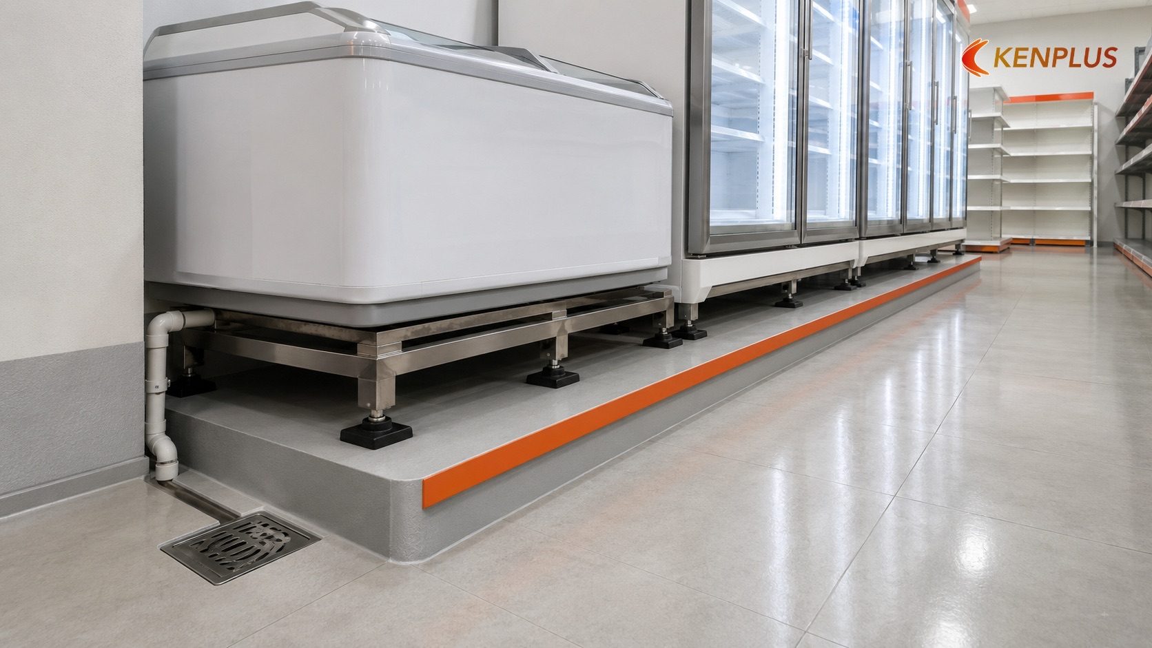 Vật liệu bệ đỡ và khu vực đặt tủ mát, tủ đông - hạng mục dễ bị bỏ qua — Vật liệu thi công cửa hàng tổng hợp: bền, chịu…