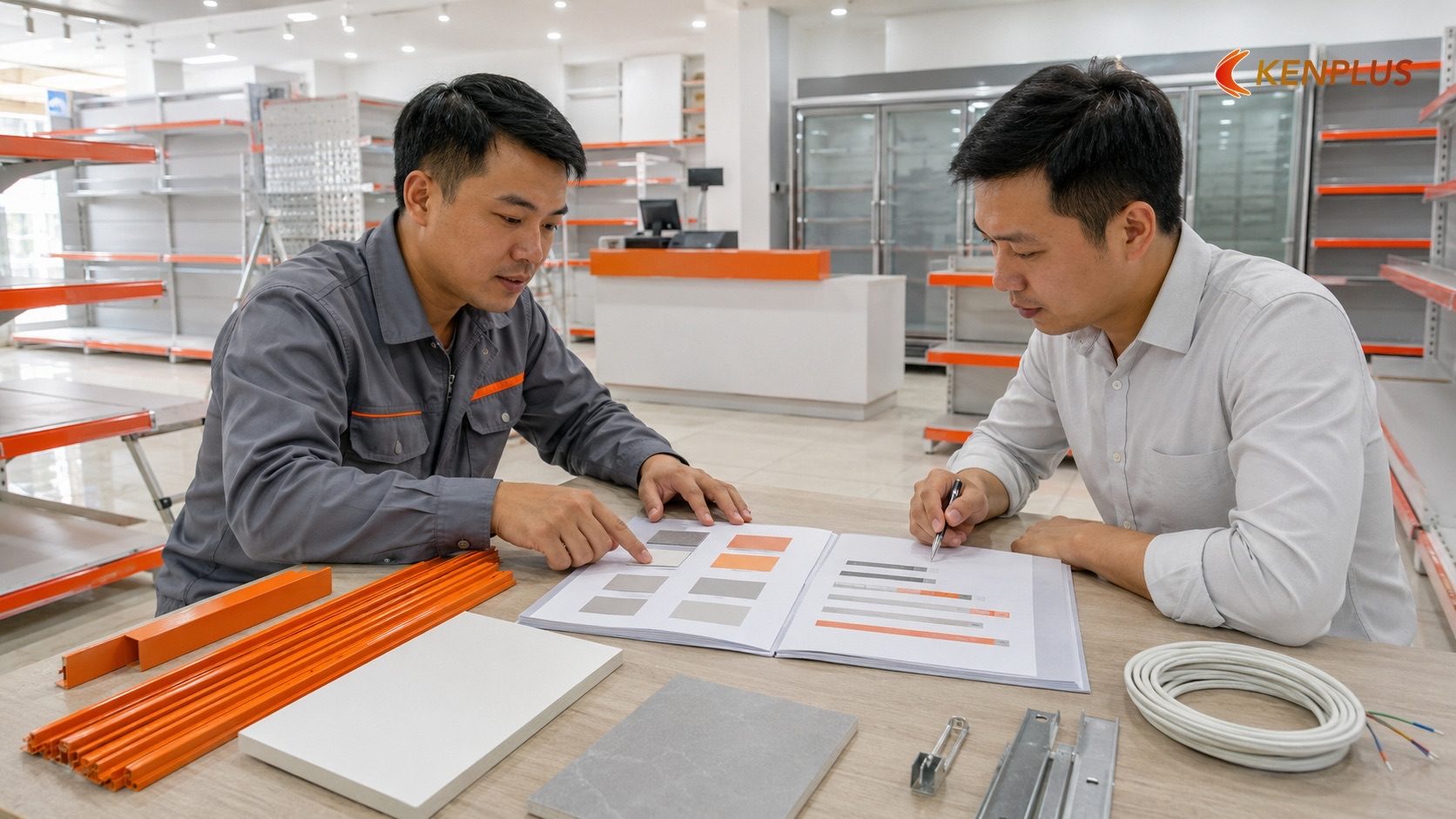 Tiêu chí 3: Hợp đồng thi công rõ ràng, minh bạch về vật tư và tiến độ — Kinh nghiệm chọn nhà thầu thi công cửa hàng…