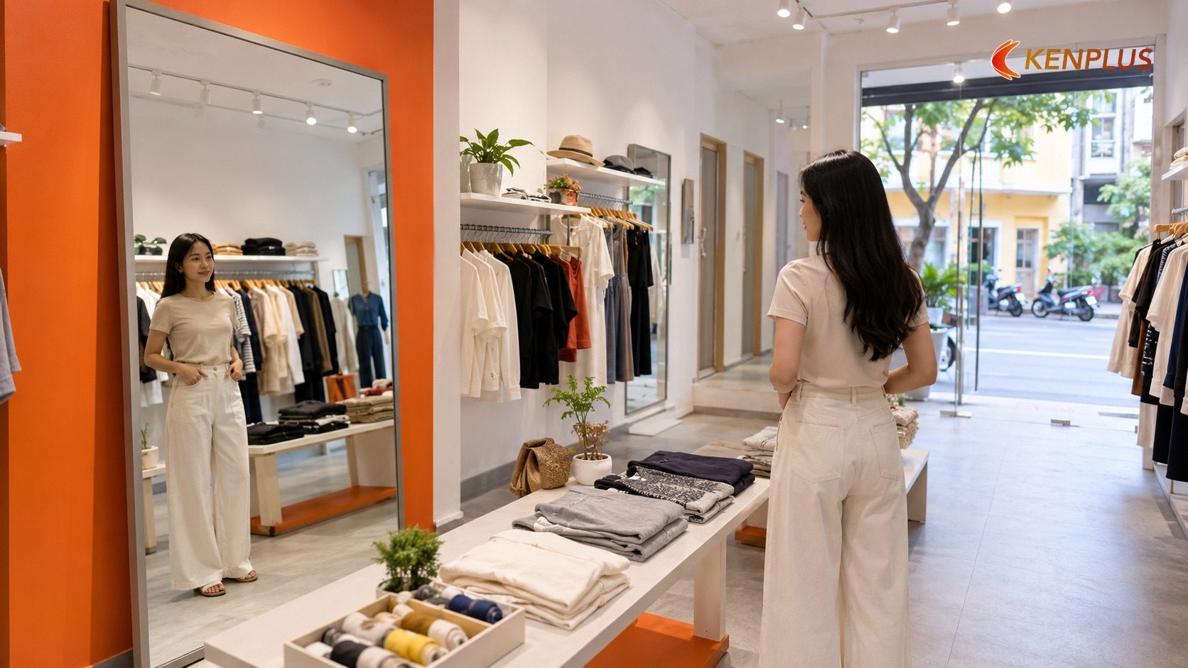 Vị trí đặt gương lớn tại khu trưng bày chính — Phòng thử đồ và gương: chi tiết nhỏ quyết định trải nghiệm mua sắm