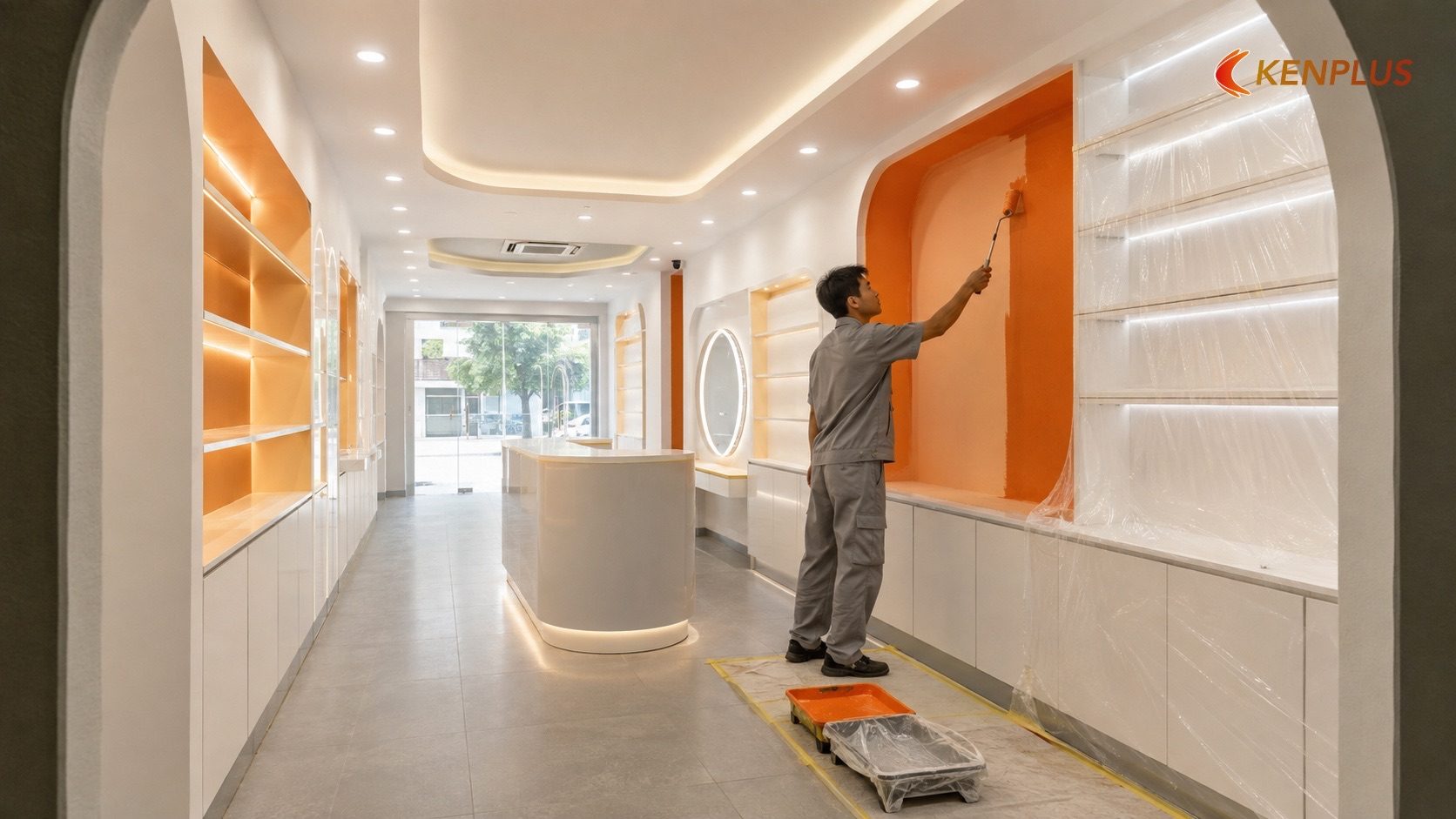 Giai đoạn 5: Hoàn thiện Giai đoạn 5: Hoàn thiện — Quy trình thi công shop mỹ phẩm tại Ninh Bình