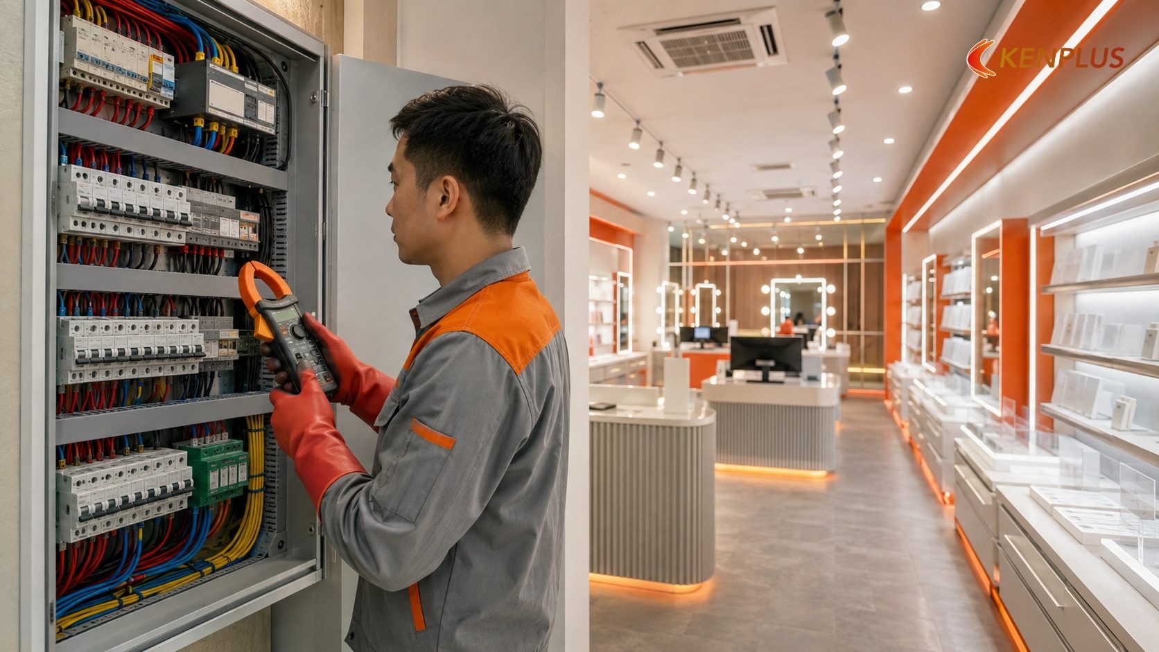 Công suất điện tổng thể cần tính toán trước khi thi công — Hệ thống điện, ánh sáng thi công cho shop mỹ phẩm: lưu ý kỹ…