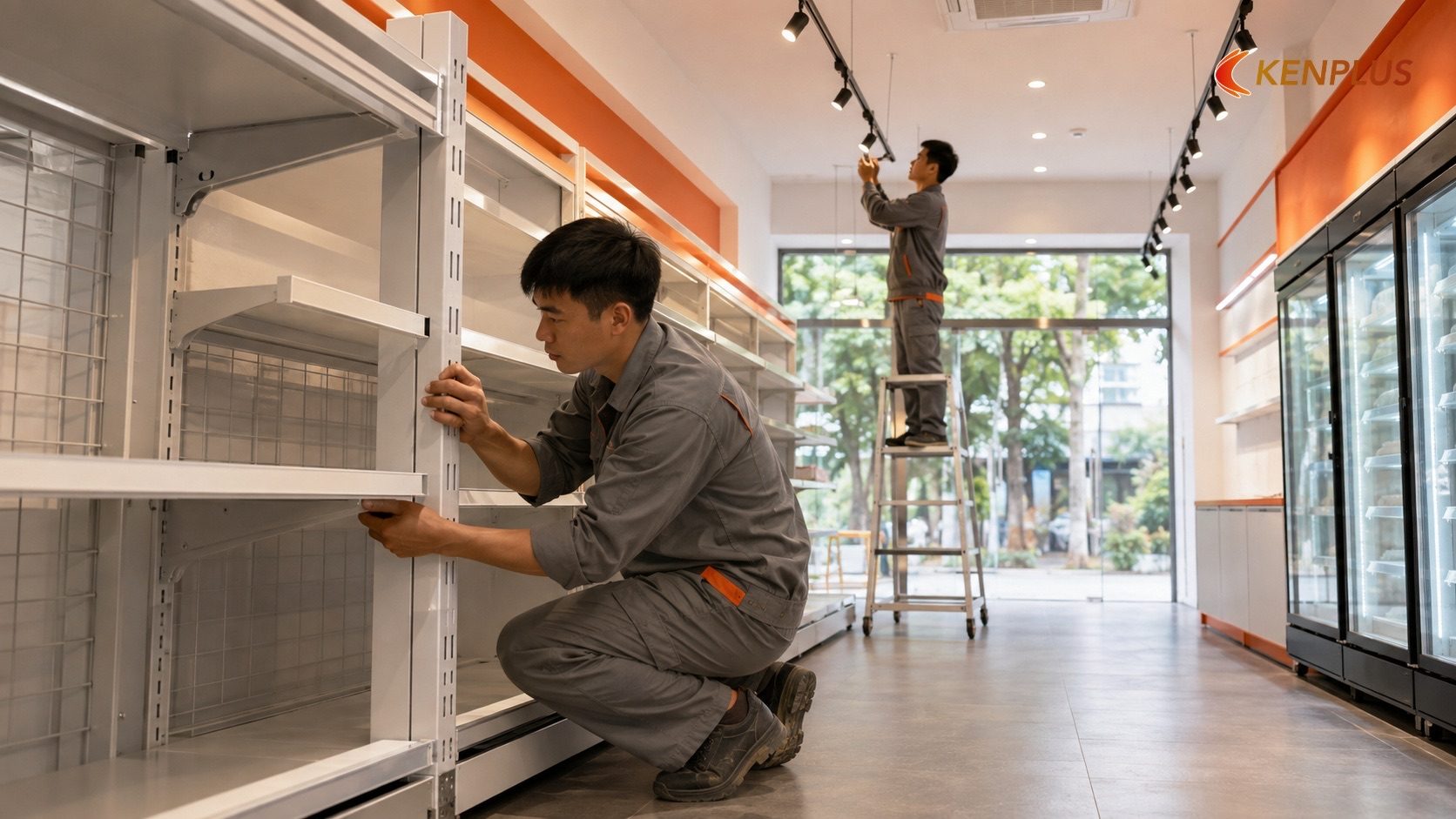 Bảng so sánh tiến độ giữa cách làm thông thường và cách làm được tối ưu Bảng so sánh tiến độ giữa cách làm thông thường và cách làm được tối ưu — Thời gian thi công cửa hàng tiện lợi: tiến…