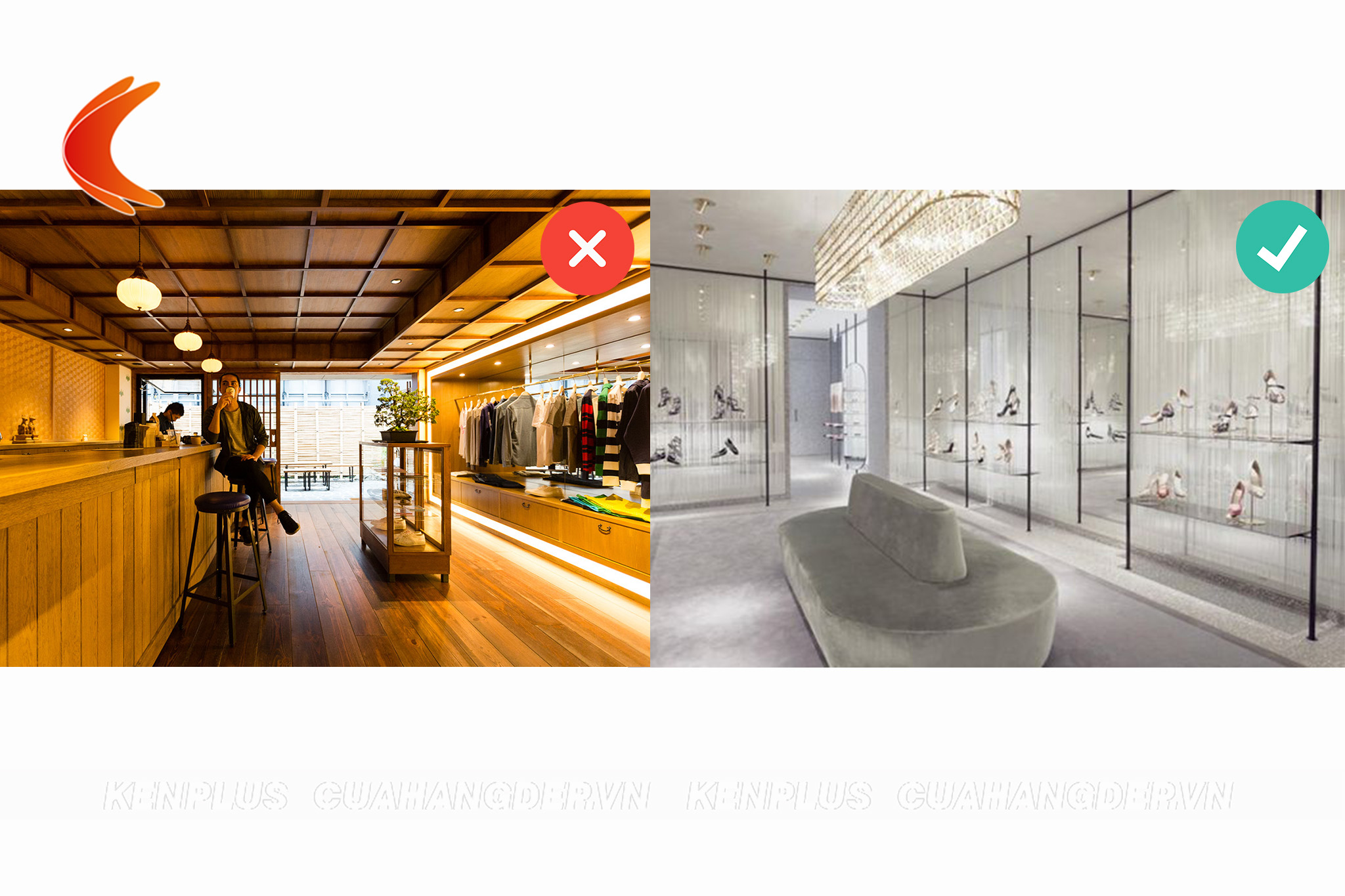 Ánh sáng trong thiết kế shop thời trang nhỏ xinh