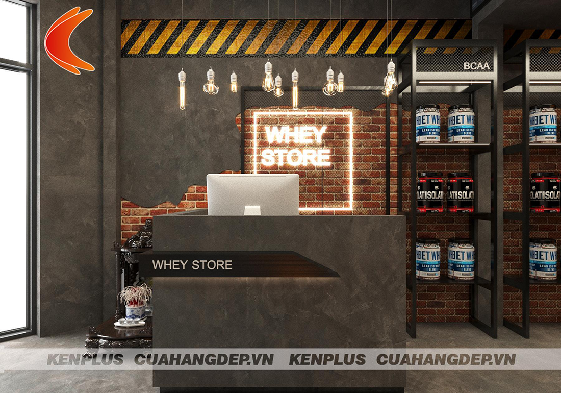 Thiết kế shop thực phẩm thể hình Whey Store