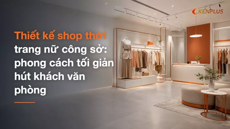Thiết kế shop thời trang nữ công sở: phong cách tối giản hút khách văn phòng