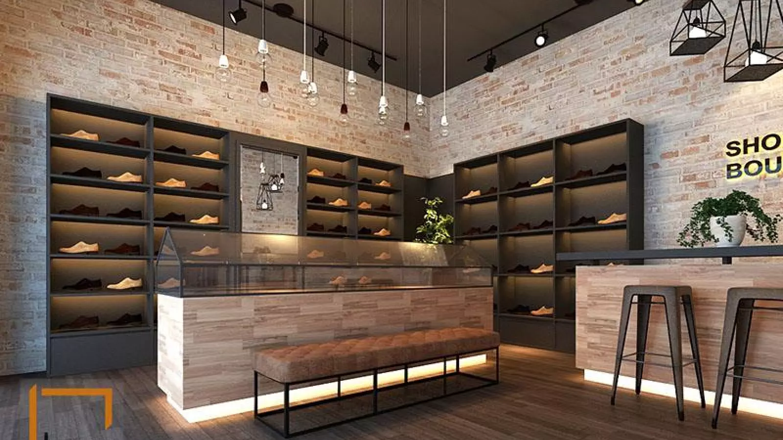 Mẫu thiết kế shop giày Shoes Boutique