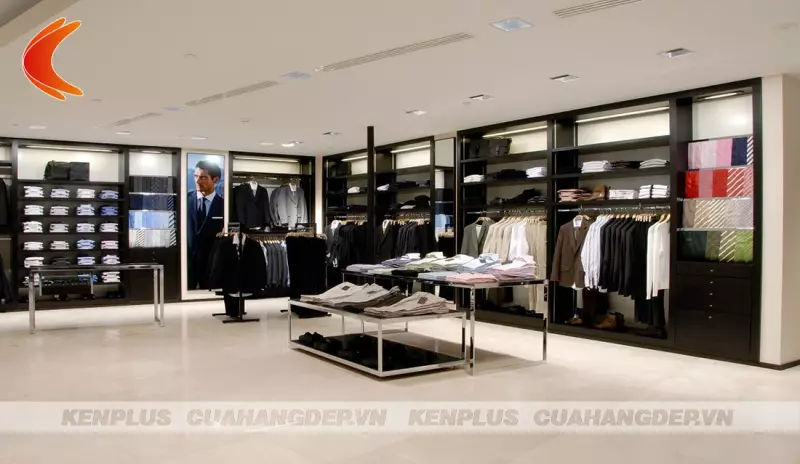 Thiết kế shop thời trang nam phong cách hiện đại luxury