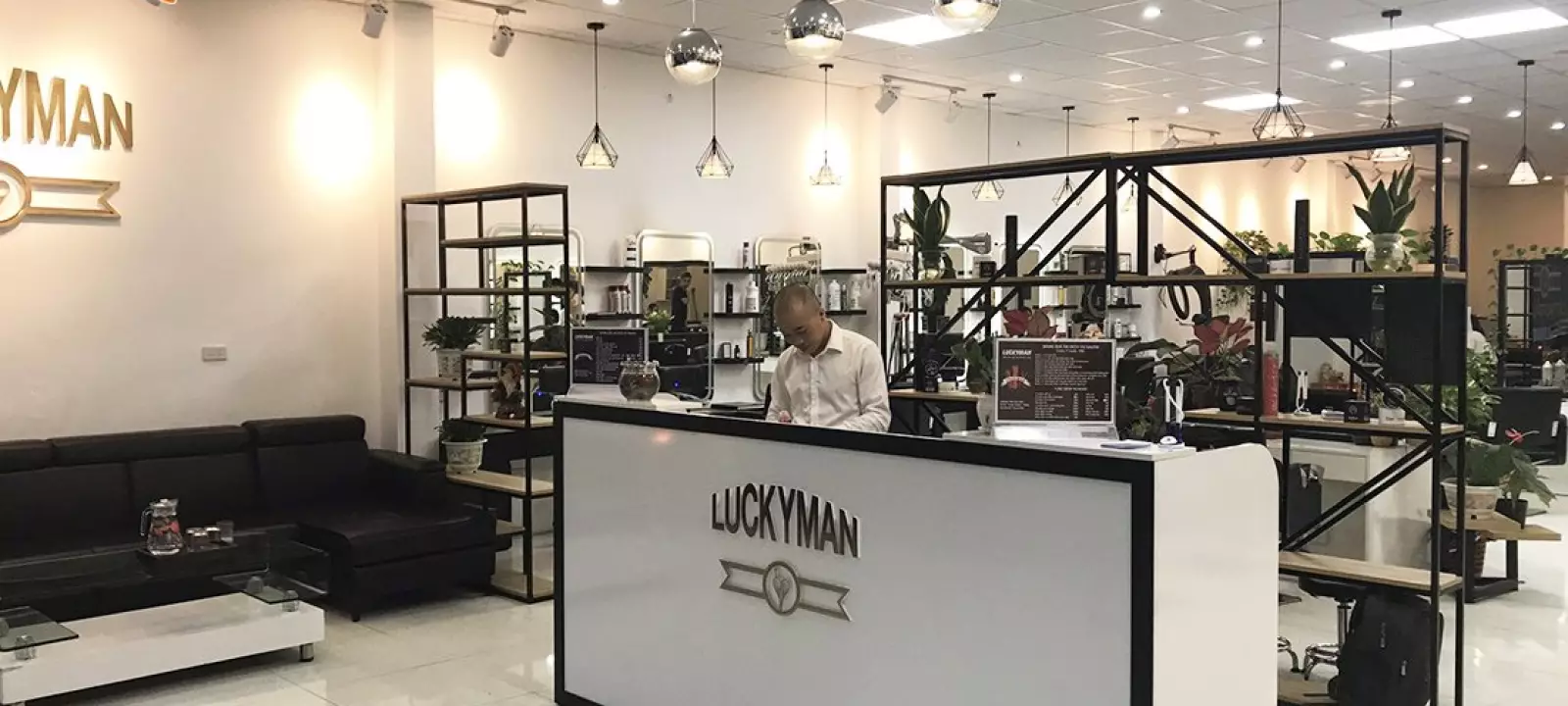 Thiết kế thi công salon tóc Lucky Man tại Ninh Bình