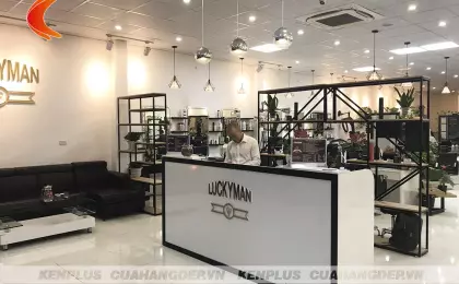 Thiết kế thi công salon tóc Lucky Man tại Ninh Bình