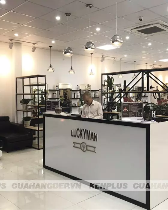 Thi công thực tế salon tóc Lucky Man tại Ninh Bình