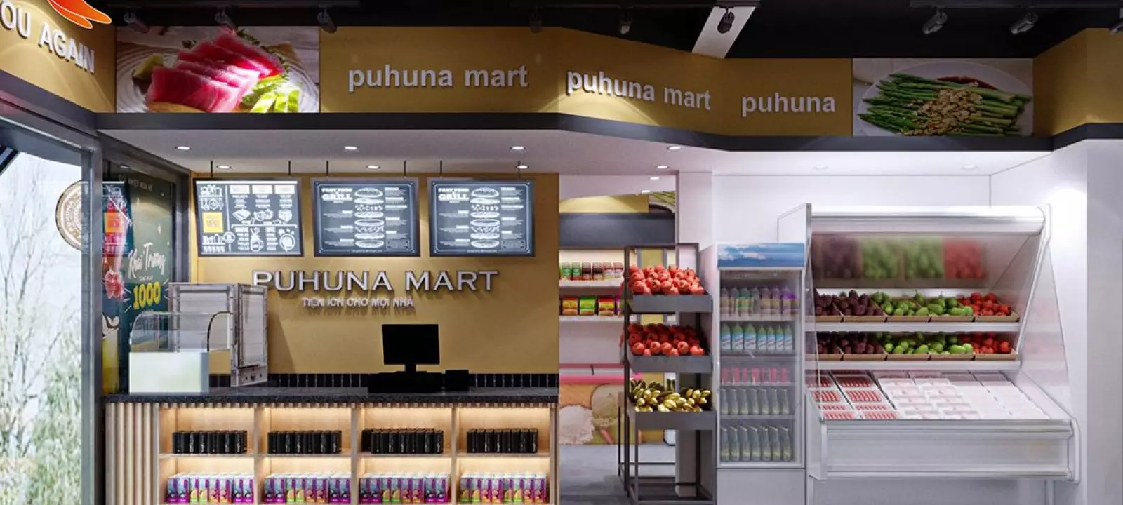 Thiết kế siêu thị tiện ích Puhuna Mart