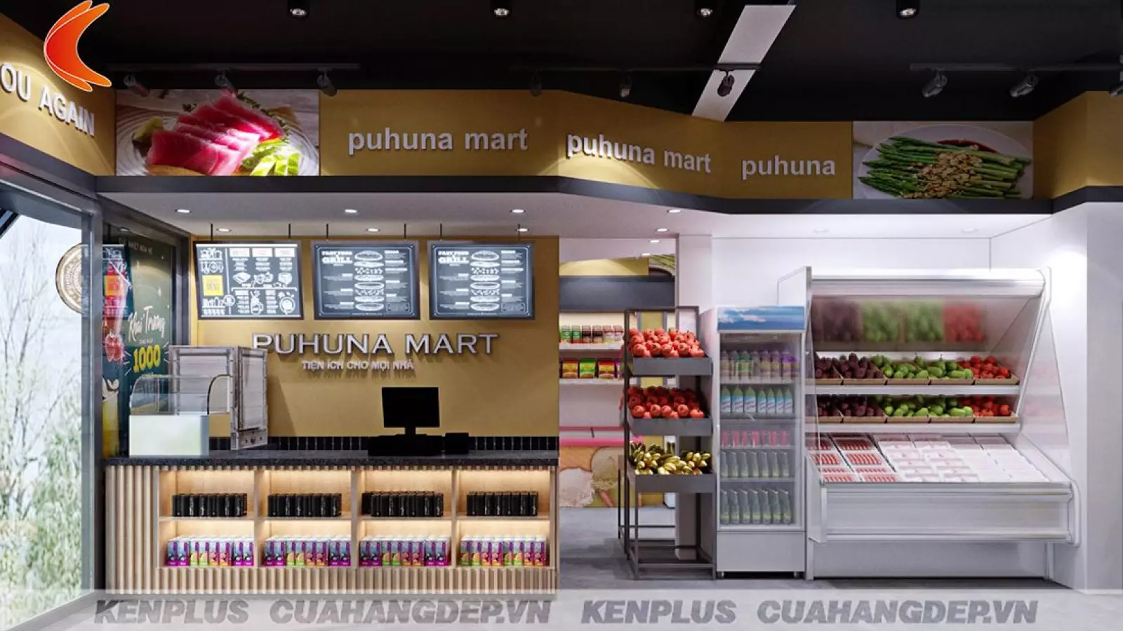 Thiết kế siêu thị tiện ích Puhuna Mart