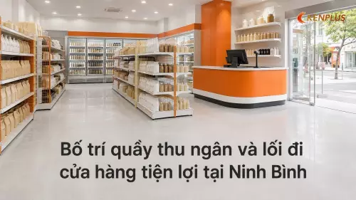 Bố trí quầy thu ngân và lối đi cửa hàng tiện lợi tại Ninh Bình