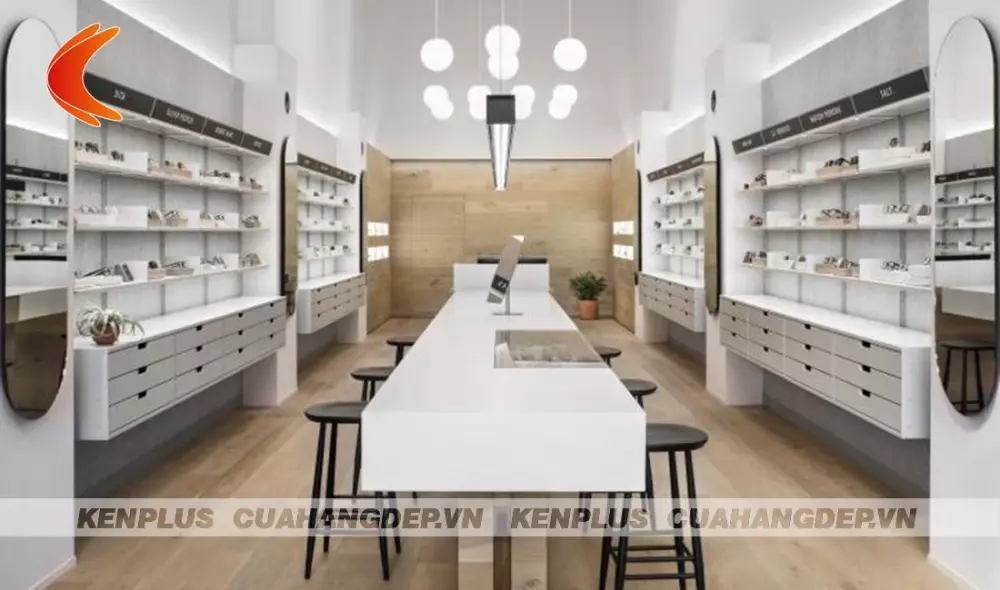 Mẫu thiết kế cửa hàng kính mắt đẹp nhẹ nhàng