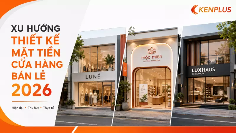 Xu hướng thiết kế mặt tiền cửa hàng bán lẻ 2026