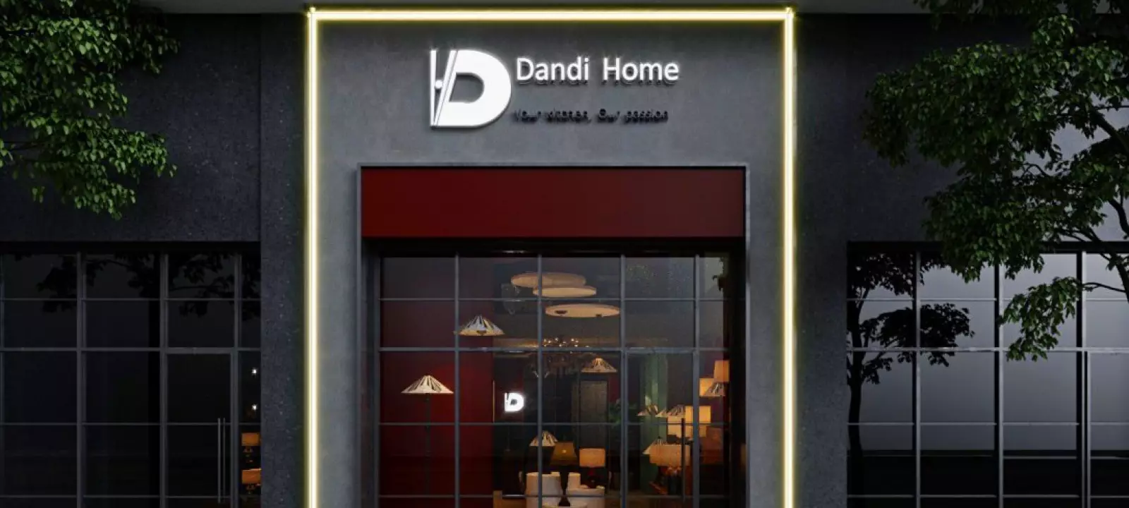 Thiết kế showroom đèn Dandi Home hiện đại đầy cuốn hút