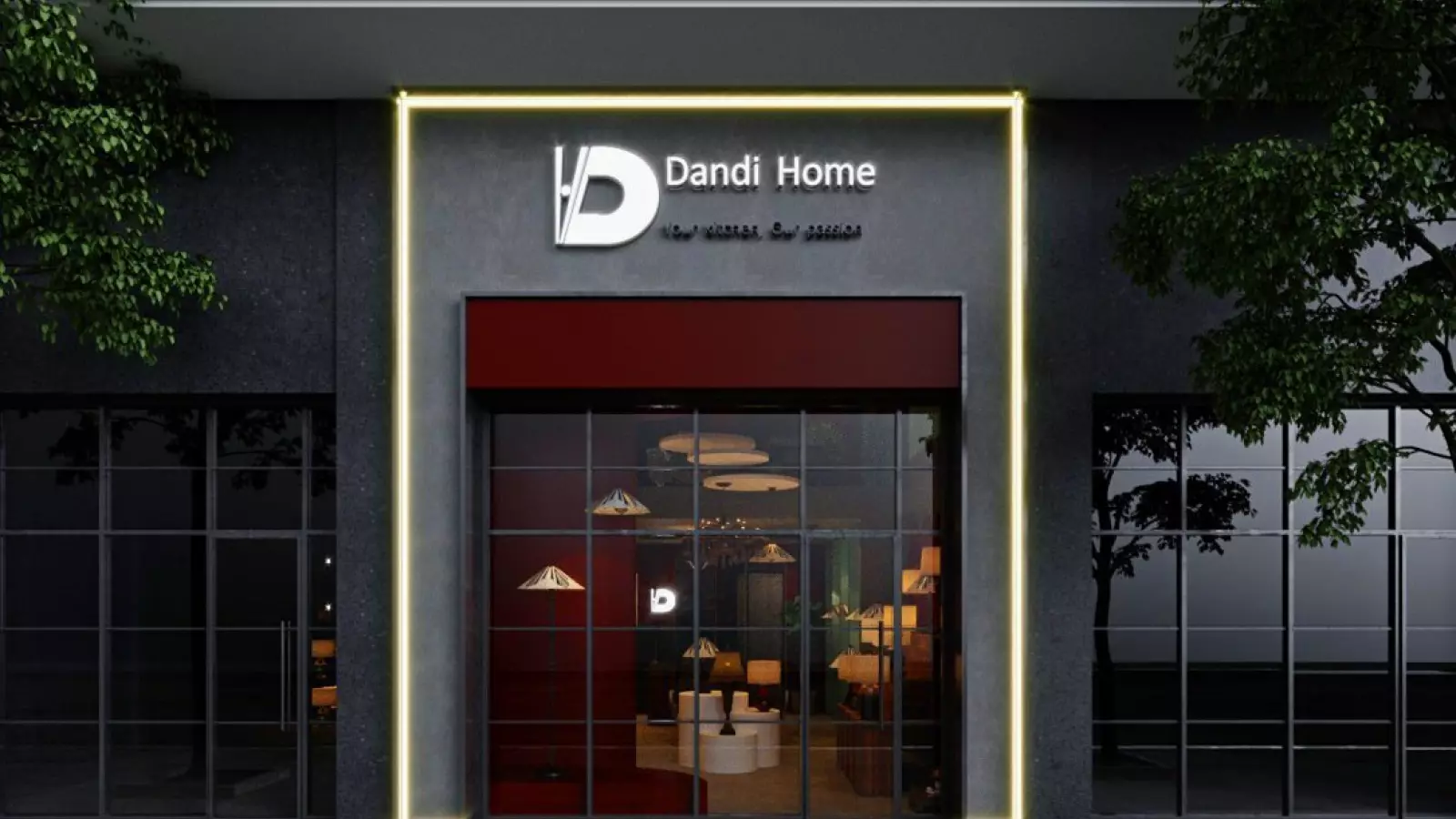 Thiết kế showroom đèn Dandi Home hiện đại đầy cuốn hút
