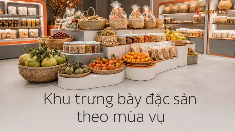 Khu trưng bày đặc sản theo mùa vụ: thiết kế linh hoạt tại Ninh Bình