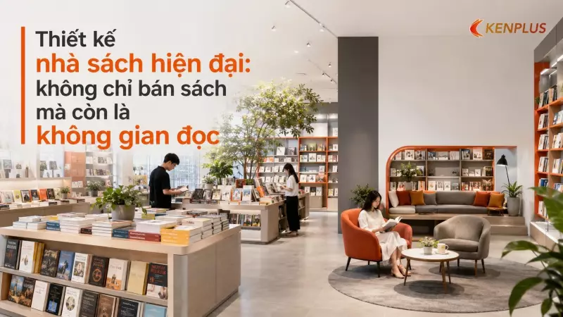 Thiết kế nhà sách hiện đại: không chỉ bán sách mà còn là không gian đọc