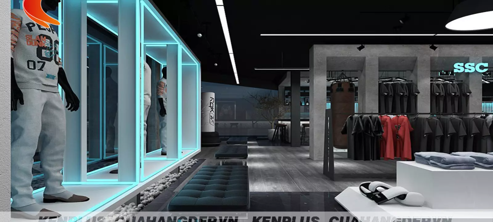 Thiết kế shop phụ kiện và quần áo thể thao SSC