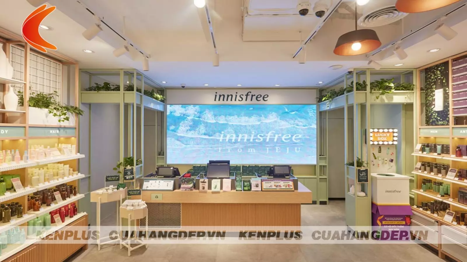 Mẫu thiết kế cửa hàng mỹ phẩm INNISFREE