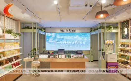 Mẫu thiết kế cửa hàng mỹ phẩm INNISFREE