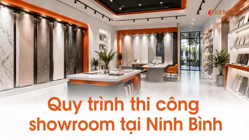 Quy trình thi công showroom tại Ninh Bình: từ mặt bằng thô đến khai trương