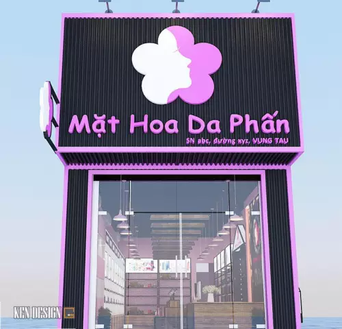 Mẫu thiết kế cửa hàng mỹ phẩm Mặt hoa da phấn