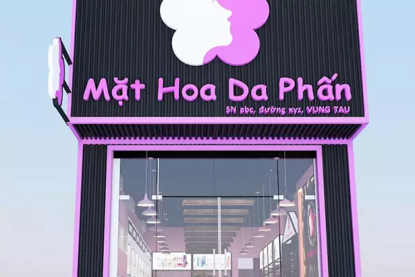 Mẫu thiết kế cửa hàng mỹ phẩm Mặt hoa da phấn